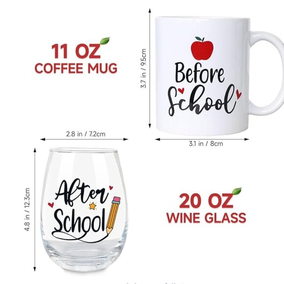NEW Teacher Appreciation Gifts for Women  Coffee Mug Wine Glass Funny Thank You - Picture 5 of 12